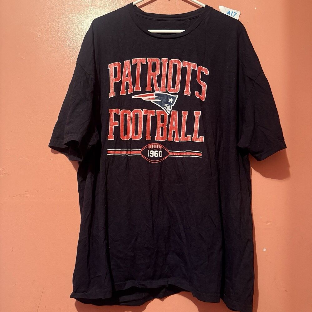 NFL Team Apparel Mens TShirt 3XL Triple Extra Large Black Tee Patriots Football